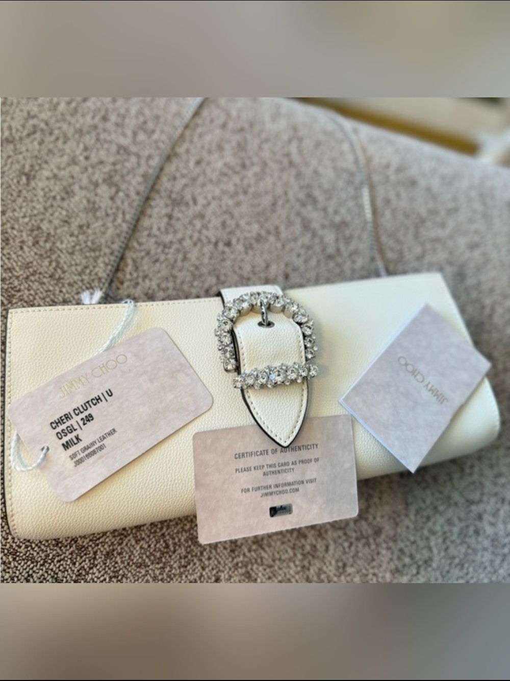 Jimmy Choo - Crystal Buckle Chain Clutch W/ Dustbag, tags, box